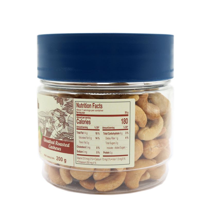 Unsalted Roasted Cashew nuts 200g