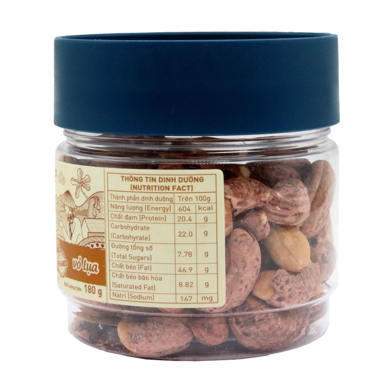HẠT ĐIỀU JUMBO VỎ LỤA LAFOOCO 180G/ HŨ  – HẠT BIG SIZE